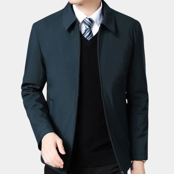 Veste d'automne pour homme avec zip et col classique