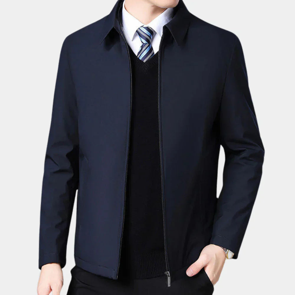 Veste d'automne pour homme avec zip et col classique