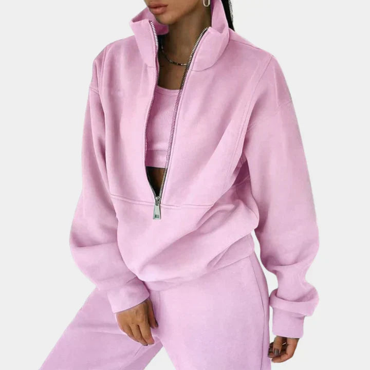 Pull de survêtement confortable avec zip pour femmes