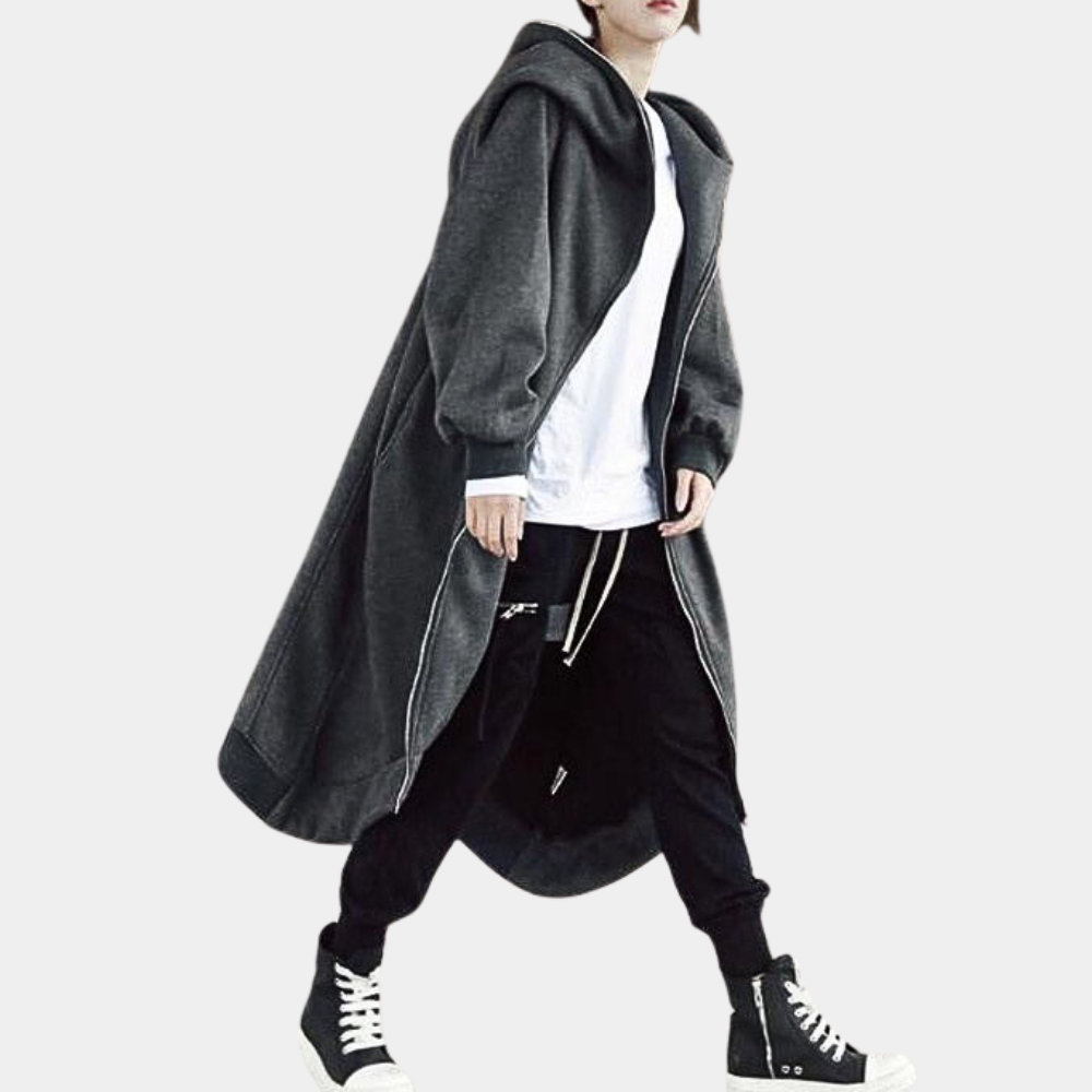 Manteau Oversize Femme avec Capuche et Fermeture Éclair – Élégance Confortable pour Chaque Saison