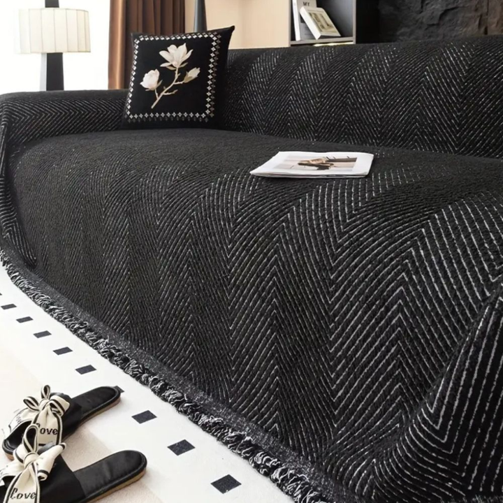 Couvre Canapé Réversible en Chevrons
