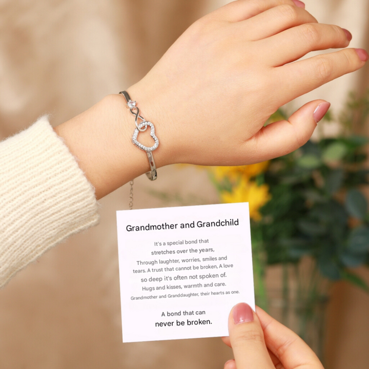 Bracelet à breloque en cœur infini en argent sterling pour femmes