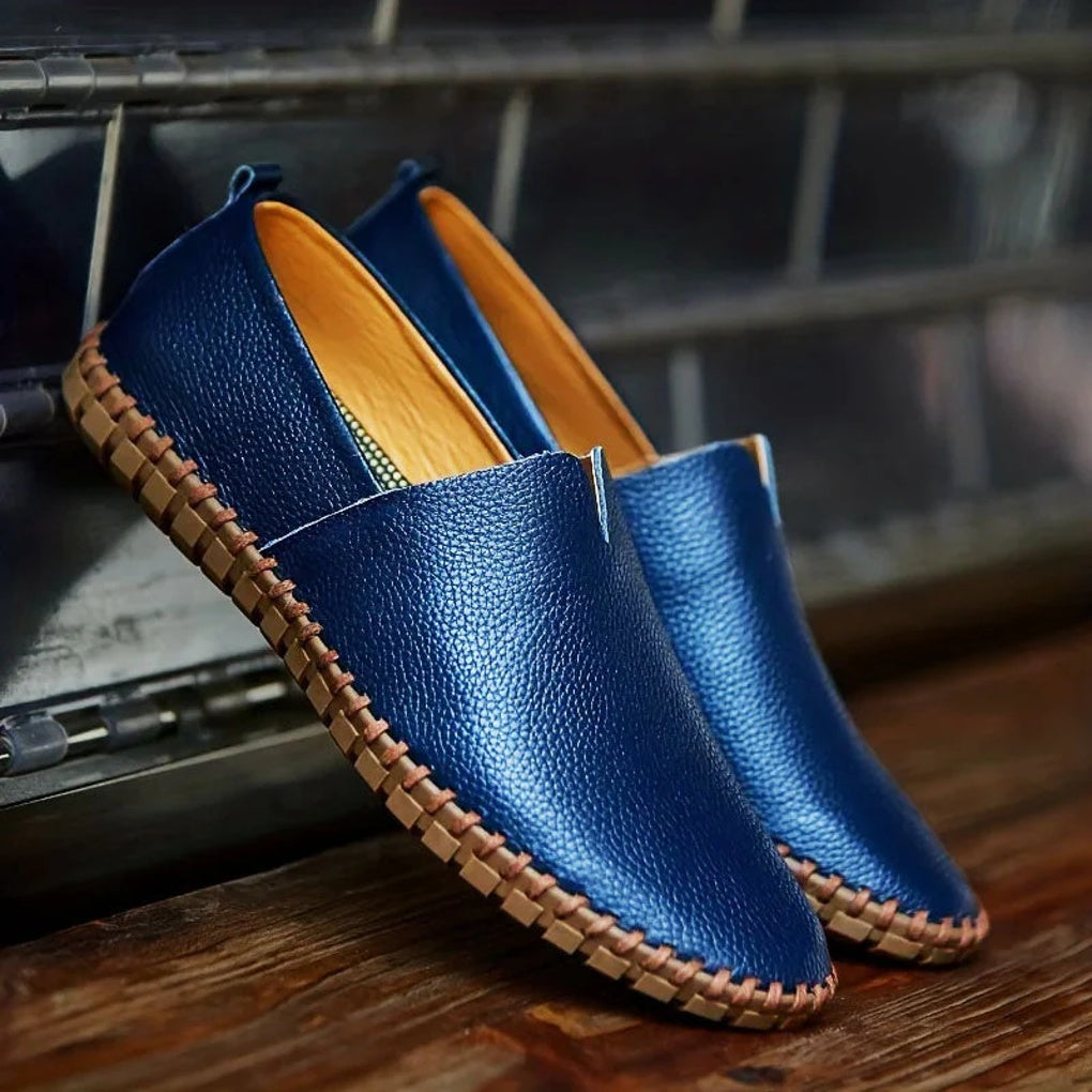 Mocassins Élegants Mat En Cuir Véritable
