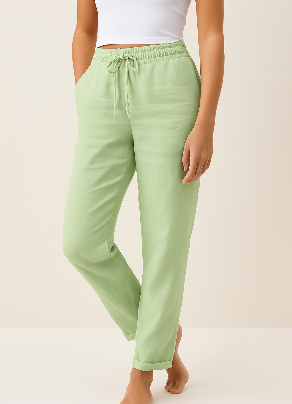 Pantalons en Mélange de Lin Élégance Sans Effort pour Chaque Occasion