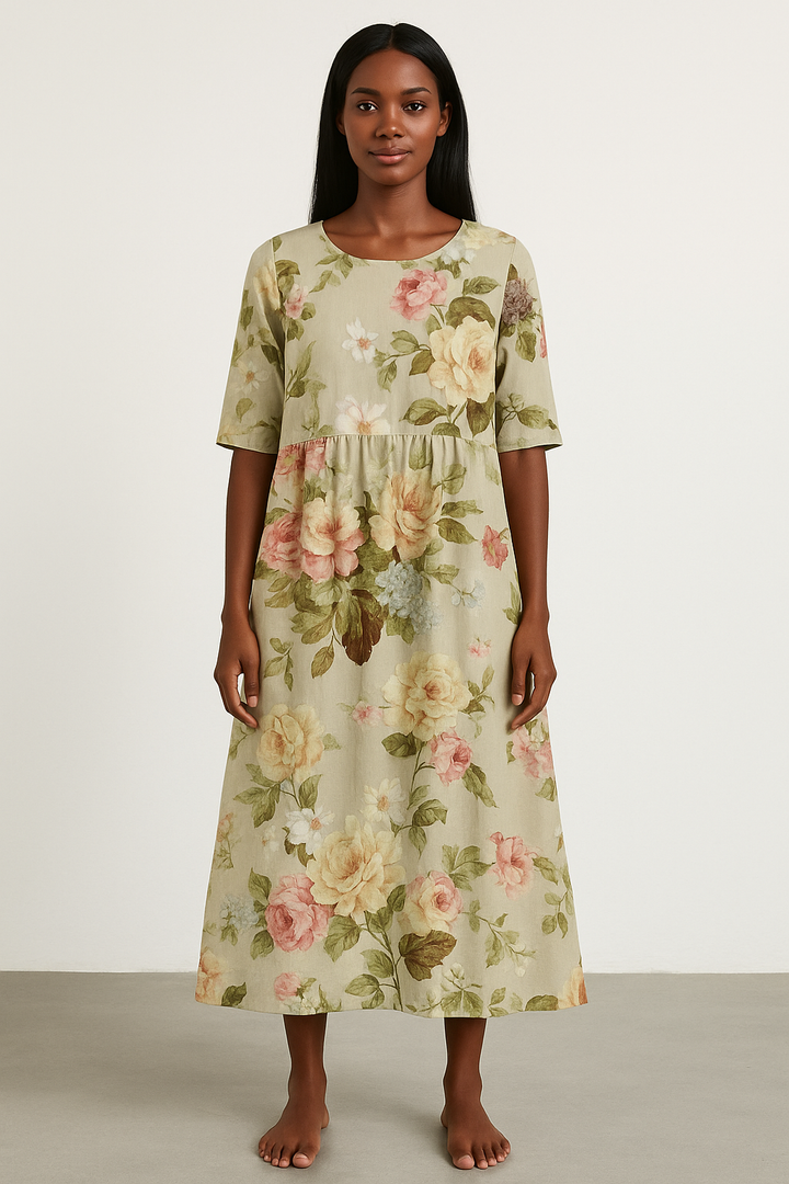 Robe Midi Khaki Femme
