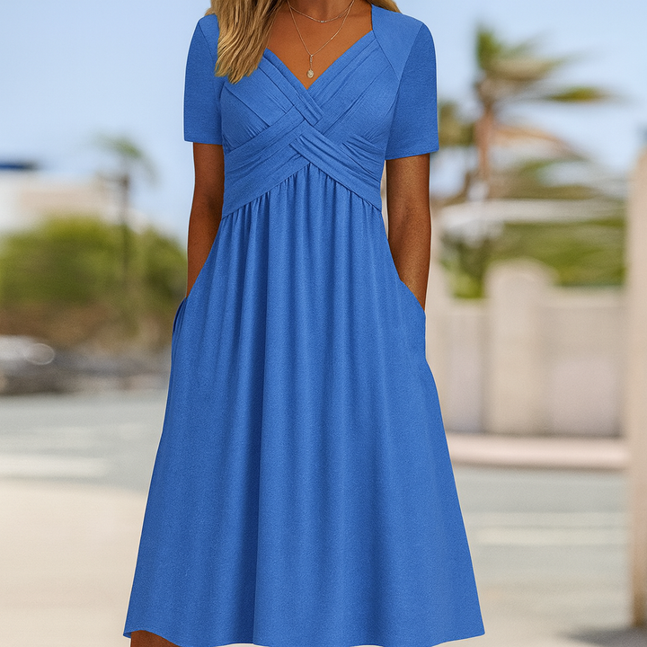 Robe Courte à Manches Croisées