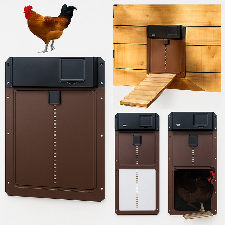 Porte de Poules Automatique Système d'Ouverture Étanche et avec Capteur de Lumière