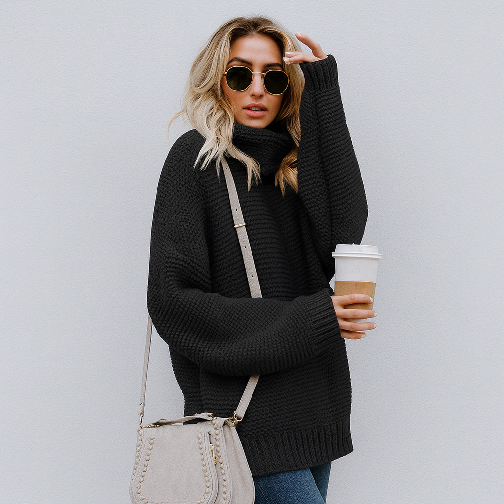 Pull Col Roulé Tricoté Luxe pour Femmes