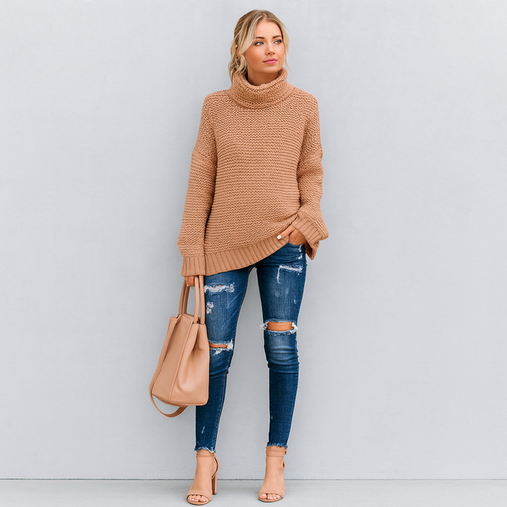 Pull Col Roulé Tricoté Luxe pour Femmes
