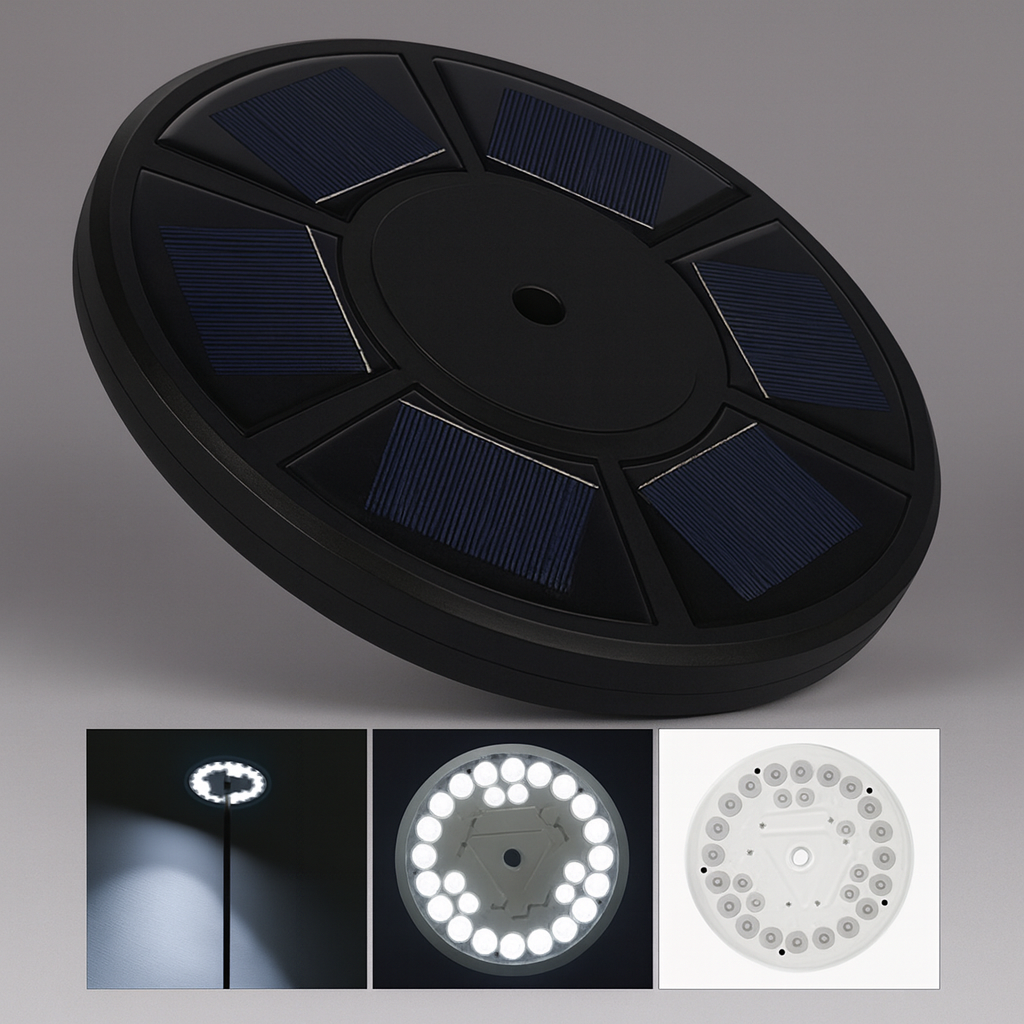 Lampe Solaire pour Mât de Drapeau 26 LEDS