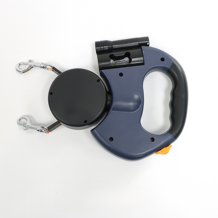Laisse Chien Rétractable Double avec Rotation 360°