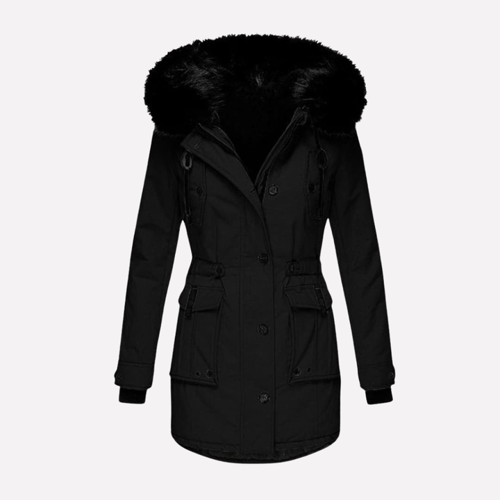Veste Parka Femme avec Capuche et Poches Pliantes