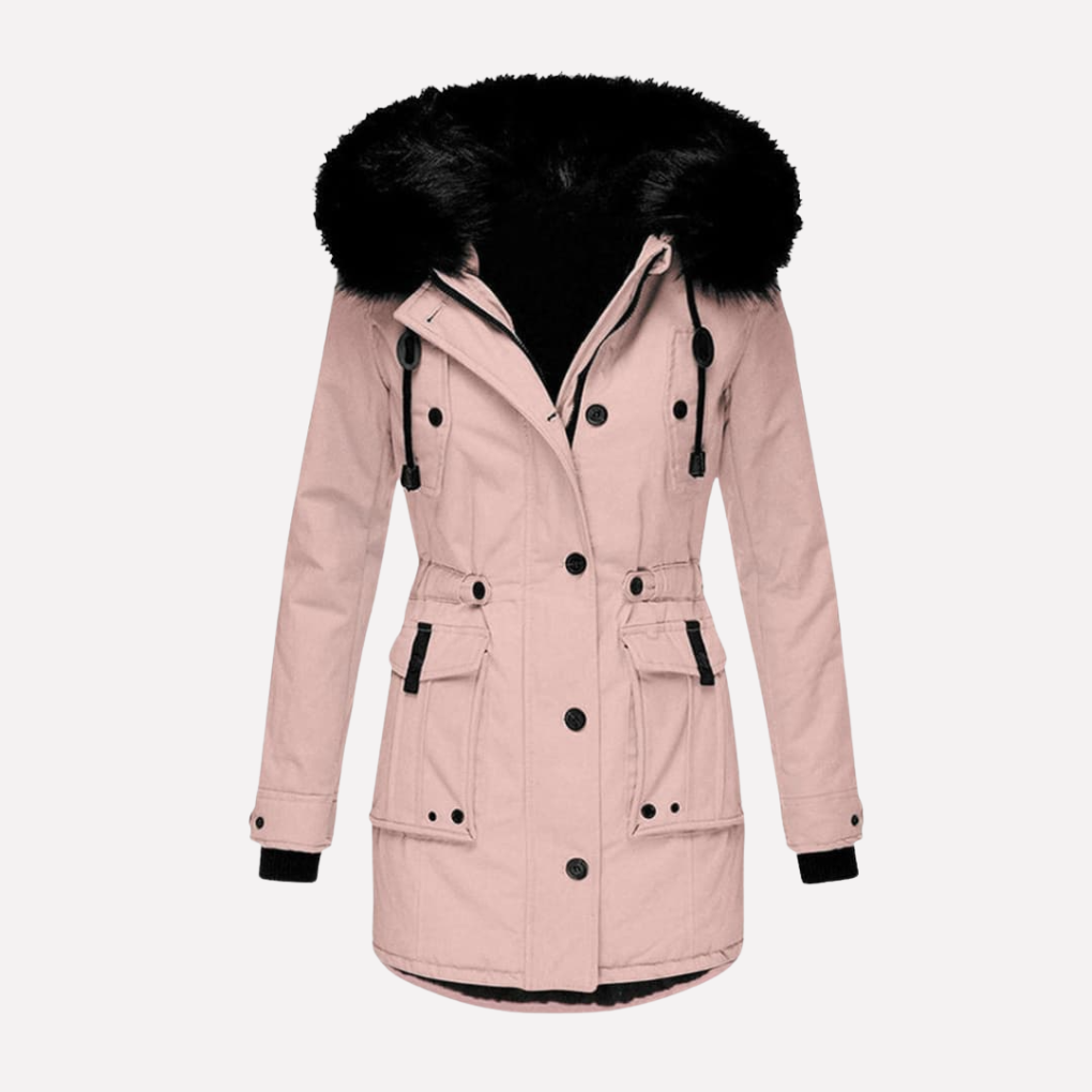 Veste Parka Femme avec Capuche et Poches Pliantes
