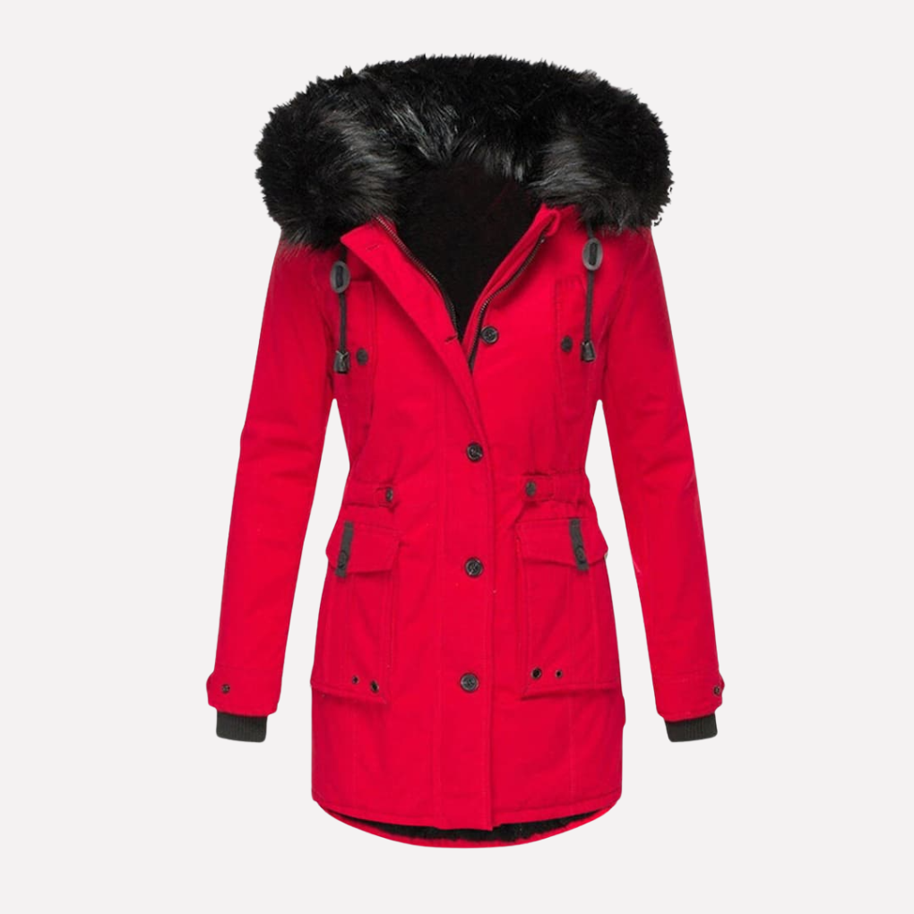 Veste Parka Femme avec Capuche et Poches Pliantes