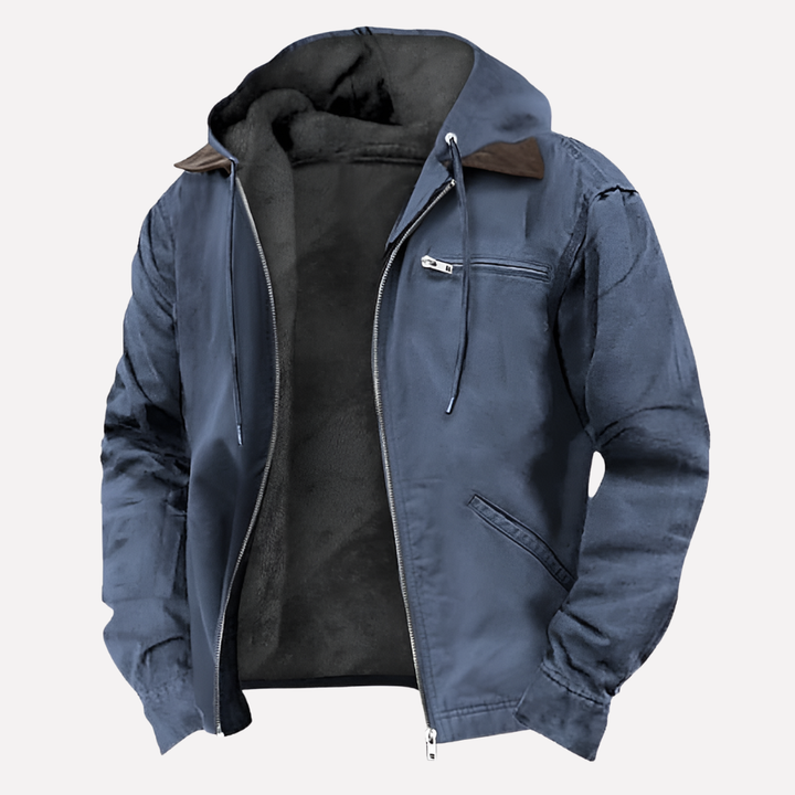Veste d'extérieur pour homme avec capuche et poches zippées