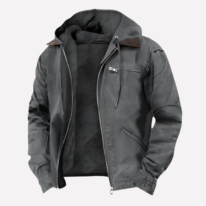 Veste d'extérieur pour homme avec capuche et poches zippées