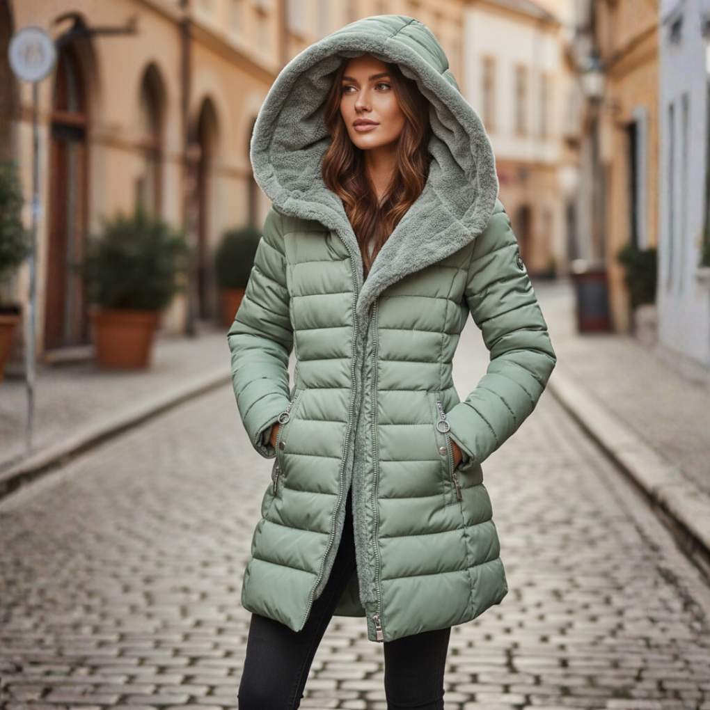 Manteau d'hiver à capuche pour femmes
