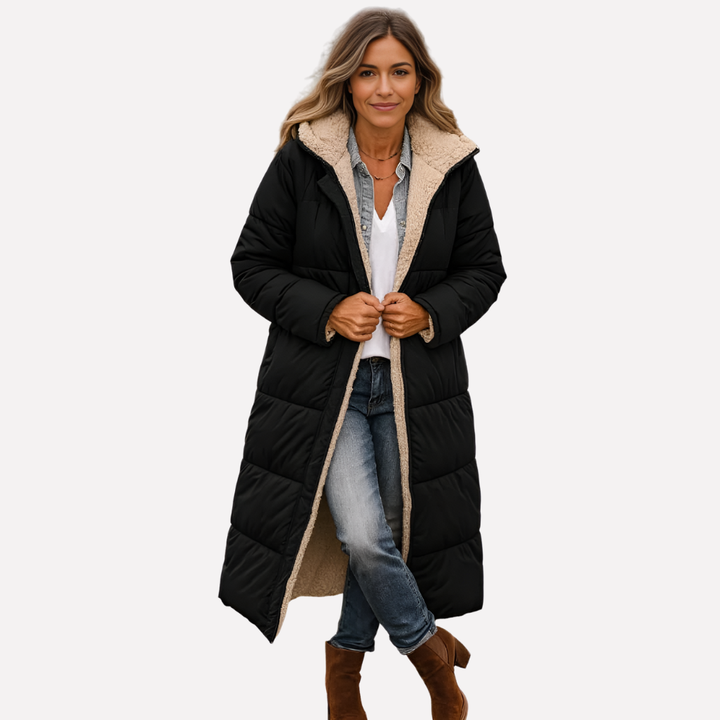 Manteau matelassé pour femmes avec capuche et intérieur doublé