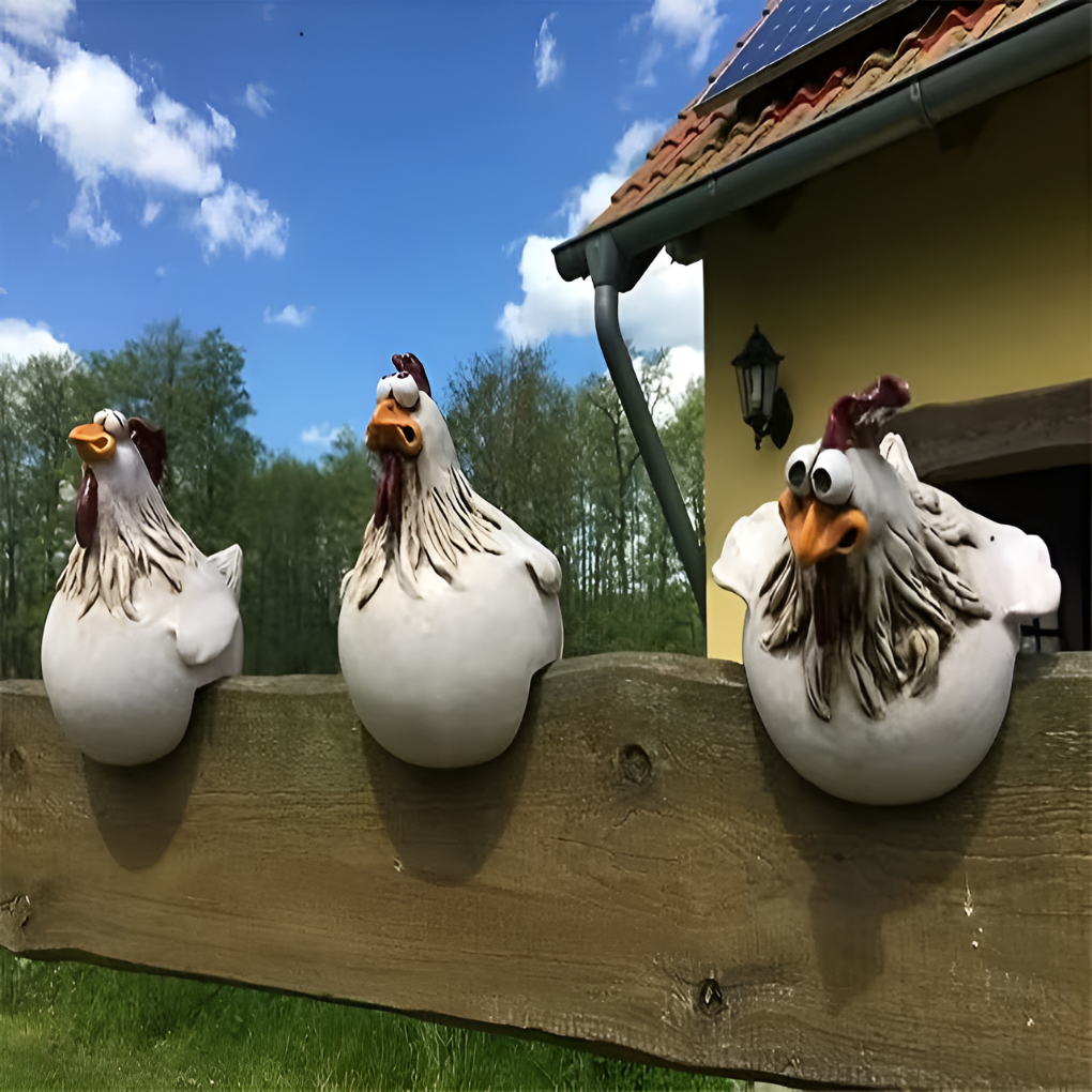 Décorations de clôture en forme de coq fantaisiste