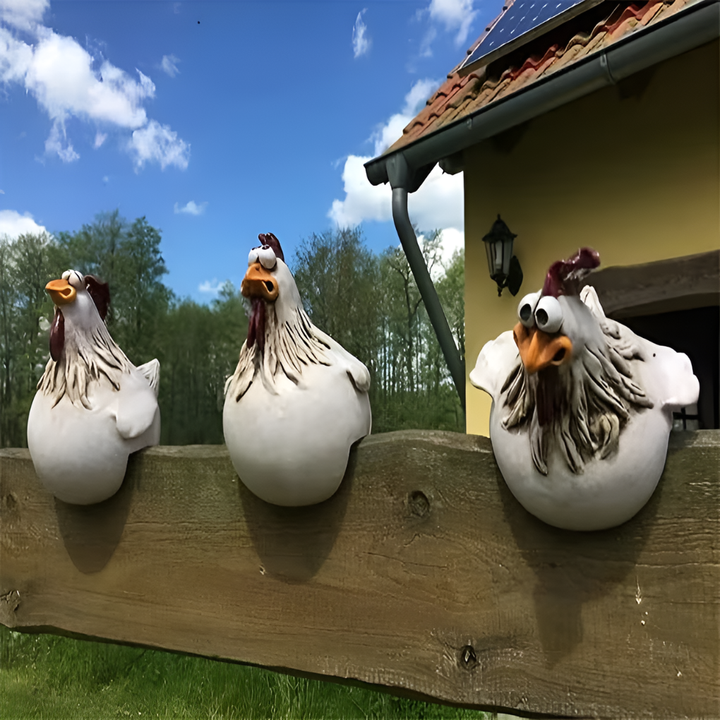 Décorations de clôture en forme de coq fantaisiste