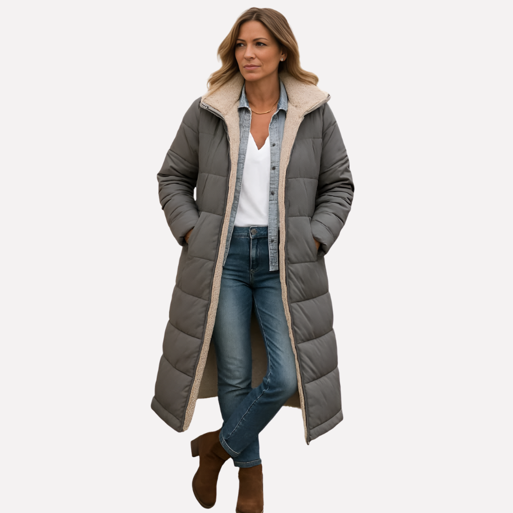 Manteau matelassé pour femmes avec capuche et intérieur doublé