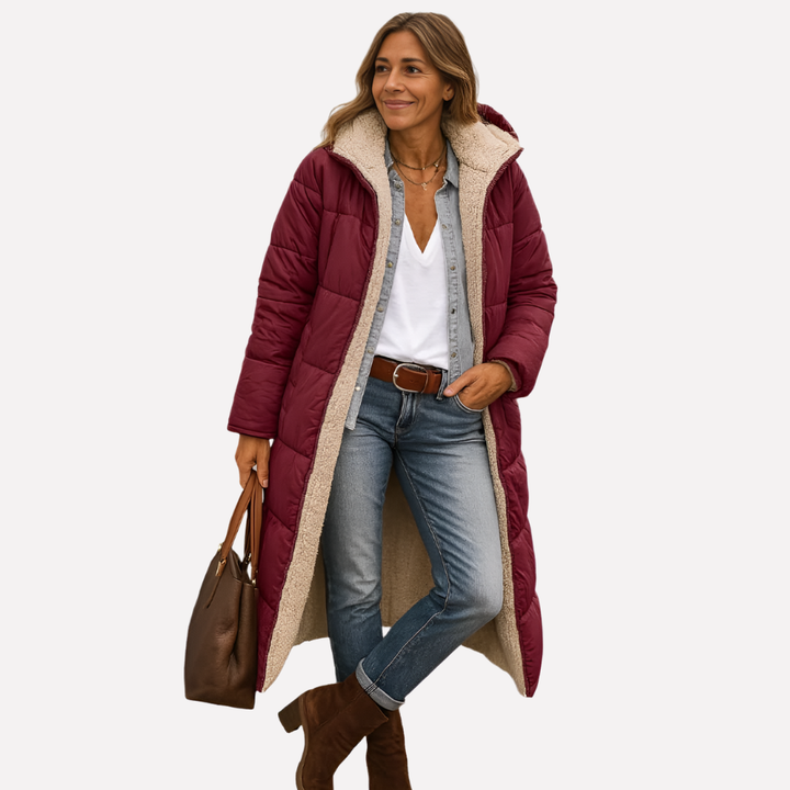 Manteau matelassé pour femmes avec capuche et intérieur doublé