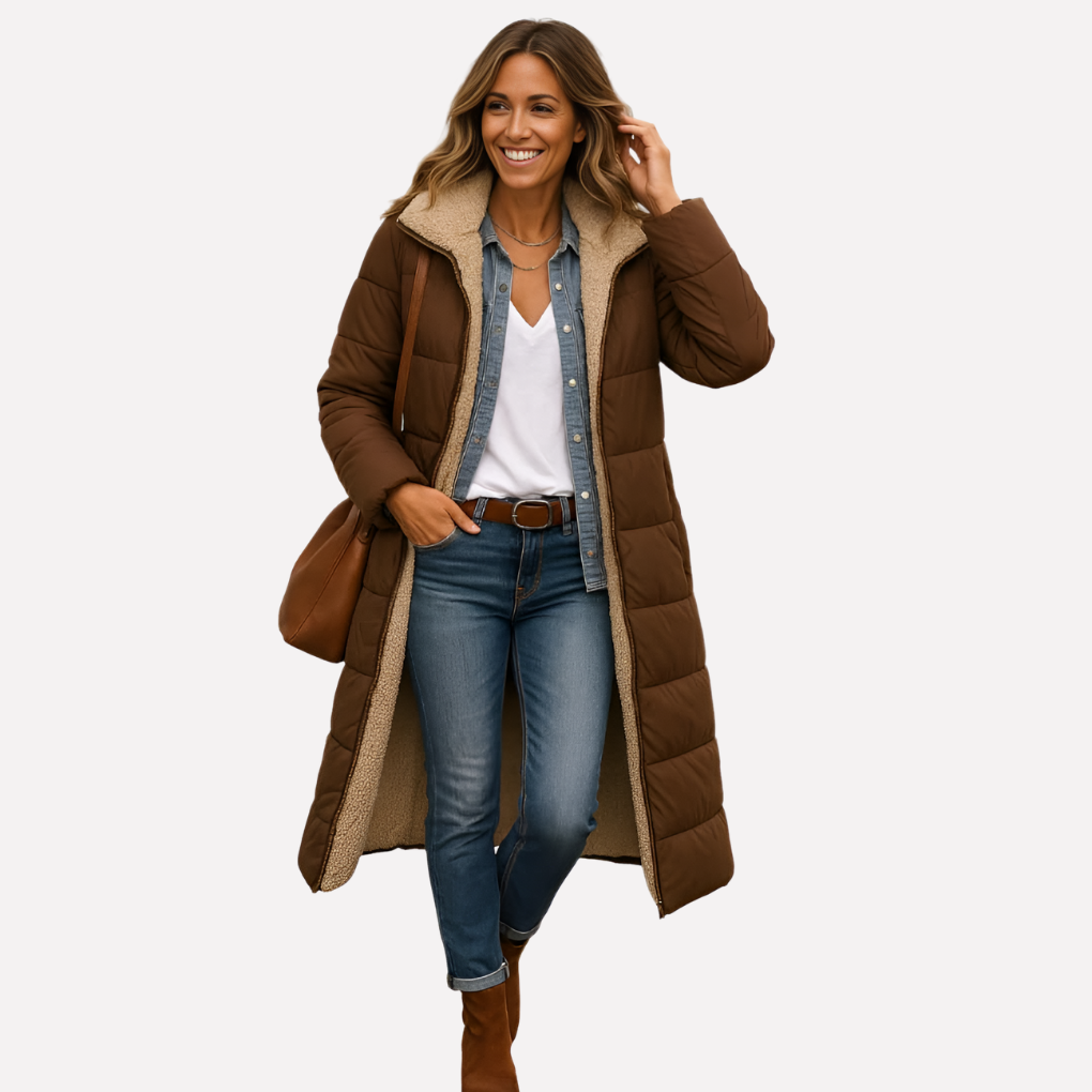 Manteau matelassé pour femmes avec capuche et intérieur doublé
