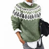 Pull en maille côtelée pour femmes avec col rond