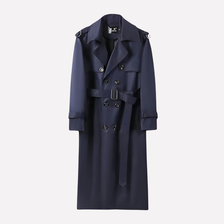 Manteau Trench Ceinturé Hommes Au-dessus du Genou