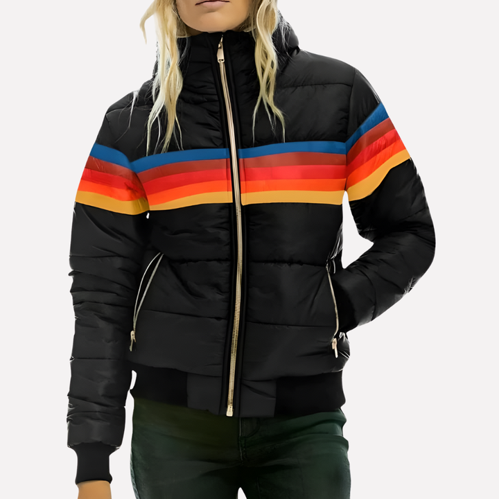 Veste matelassée pour femmes avec capuche et fermeture éclair