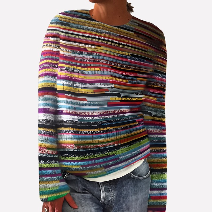 Pull en tricot rayé pour femmes