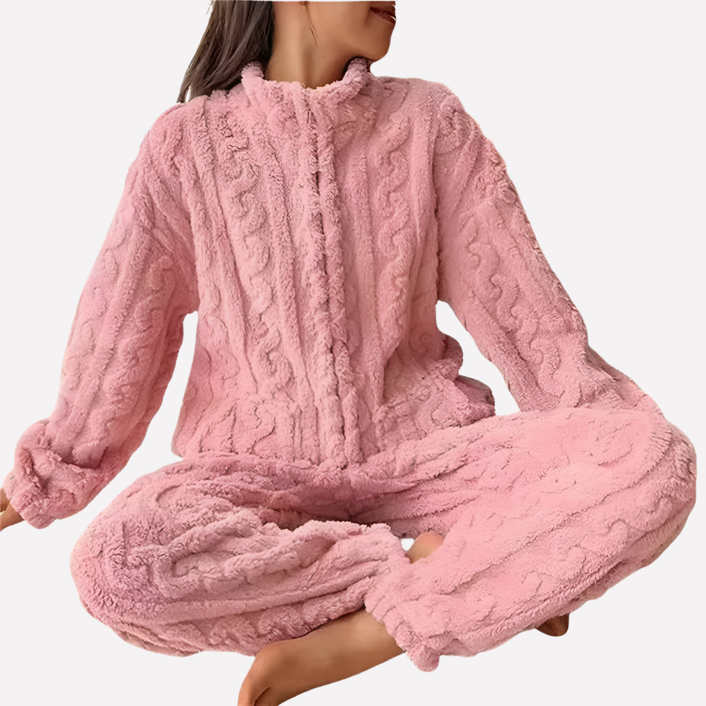 Ensemble de Pyjama en Polaire Chaleureux et Confortable pour Femmes