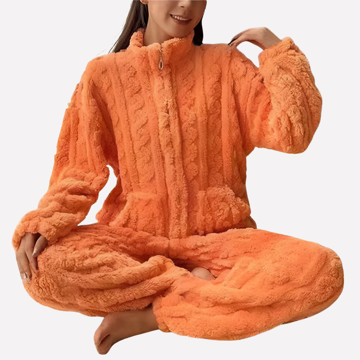 Ensemble de Pyjama en Polaire Chaleureux et Confortable pour Femmes