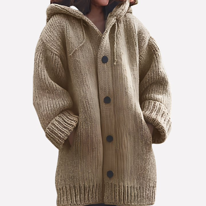 Cardigan à capuche pour femmes avec coupe longue