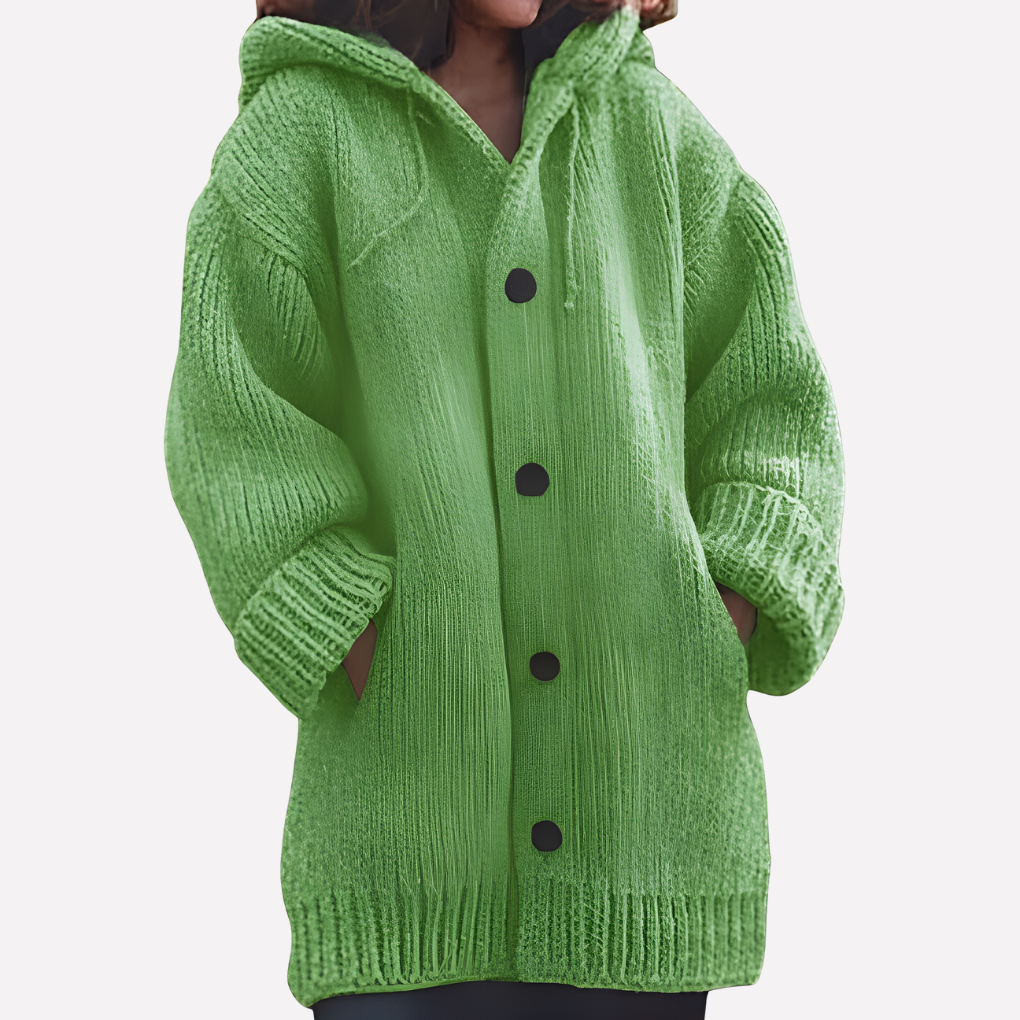 Cardigan à capuche pour femmes avec coupe longue