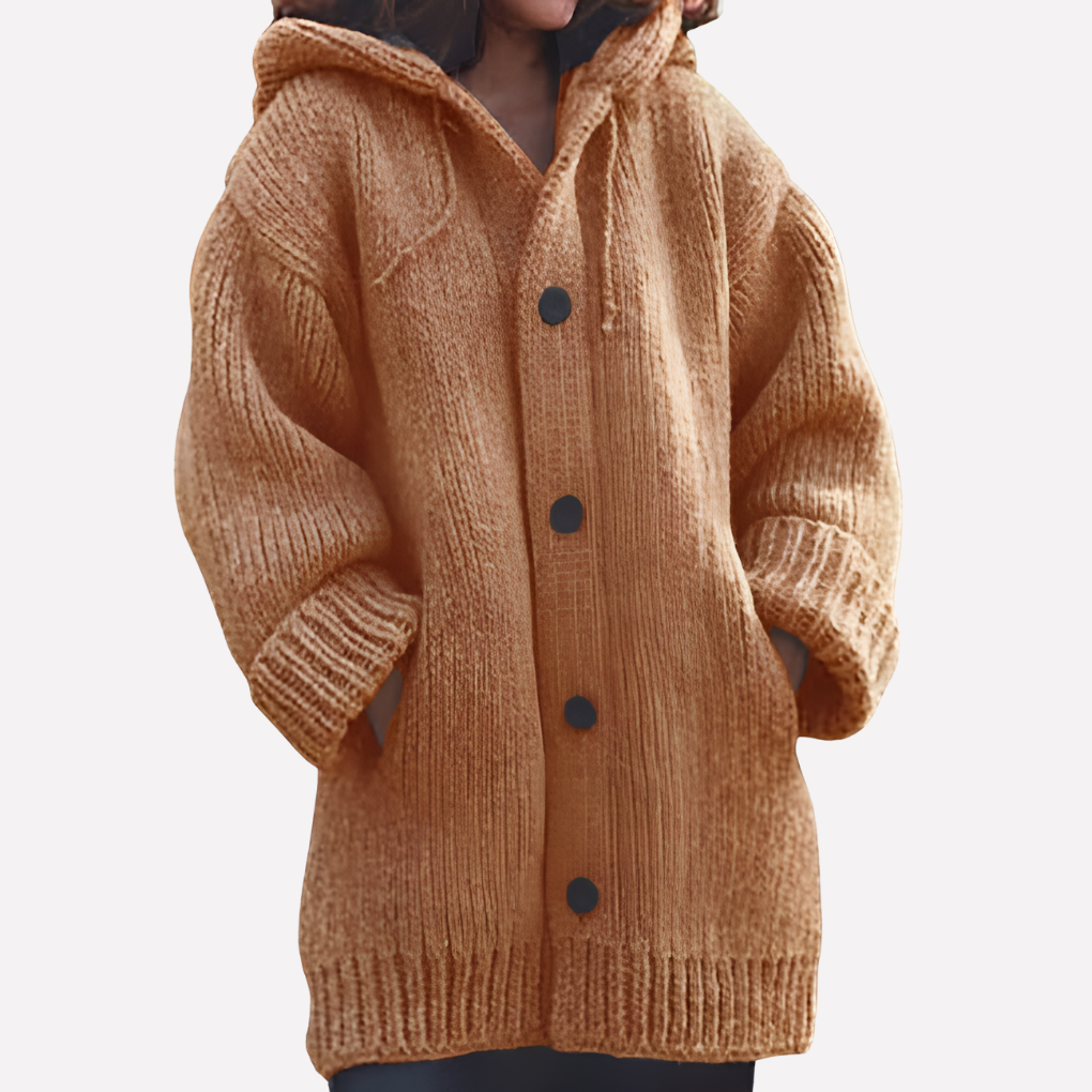 Cardigan à capuche pour femmes avec coupe longue