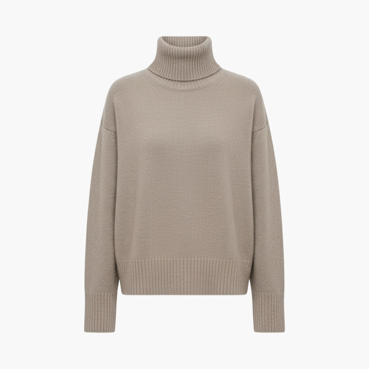 Pull femme oversize à col haut – Couche en maille détendue