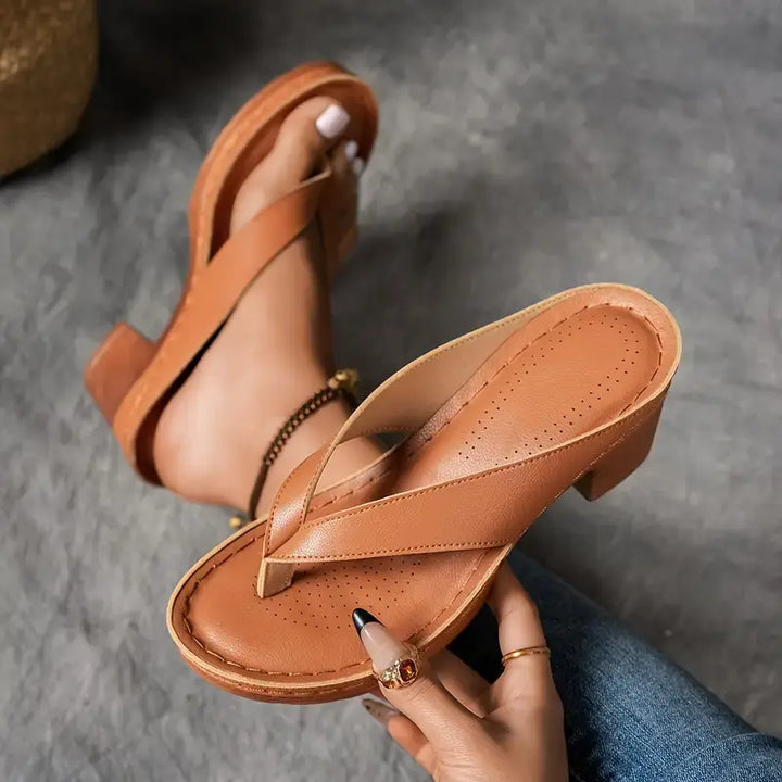 Abigail | Womens Orthopedic Slip On Sandal Heels