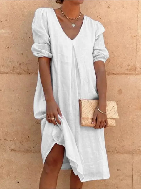 Fanny – Robe Midi Casual Élégante pour Femme | Sophistication d'Été