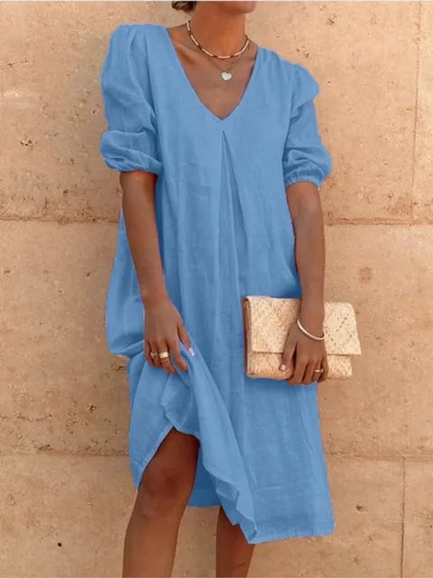Fanny – Robe Midi Casual Élégante pour Femme | Sophistication d'Été