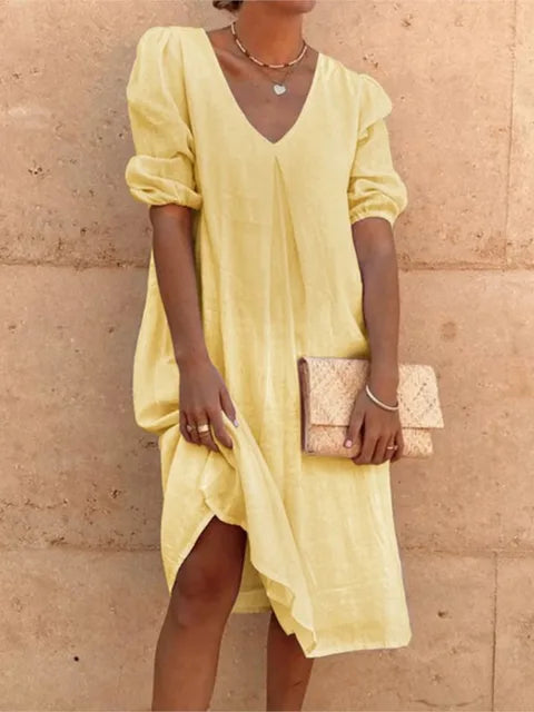 Fanny – Robe Midi Casual Élégante pour Femme | Sophistication d'Été