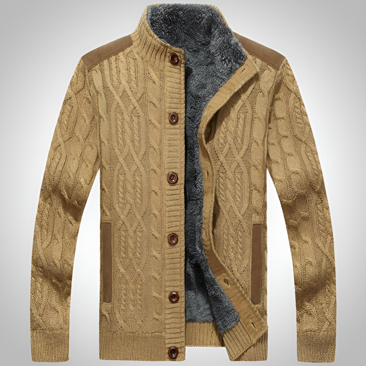 Veste en Tricot pour Homme – Doublure en Peluche pour Plus de Chaleur