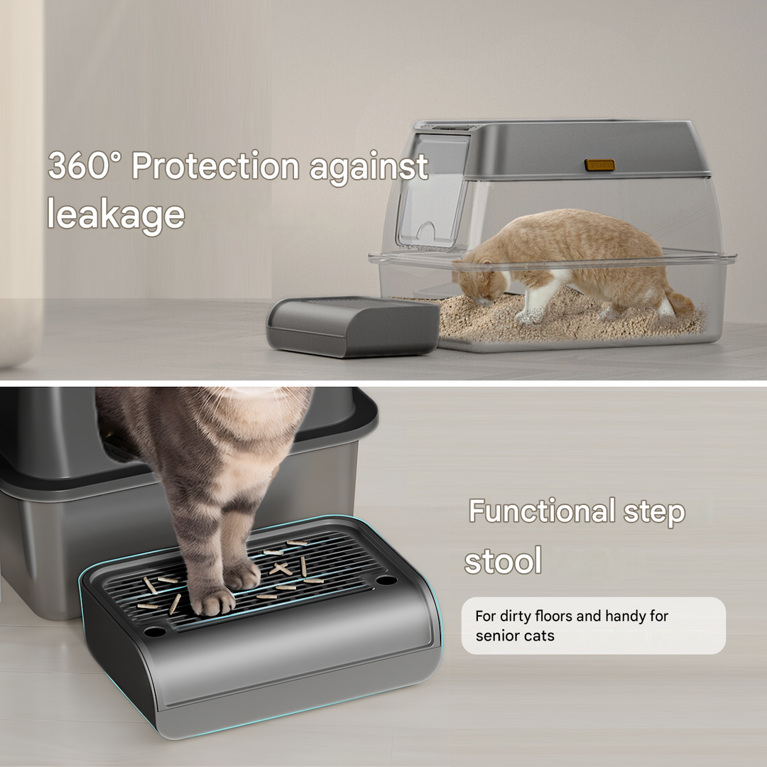 Base de litière pour chat en acier inoxydable
