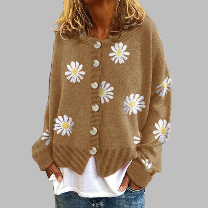 Pull en maille floral pour femmes