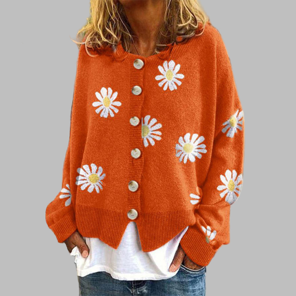 Pull en maille floral pour femmes