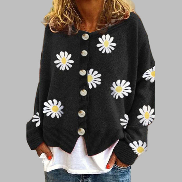 Pull en maille floral pour femmes