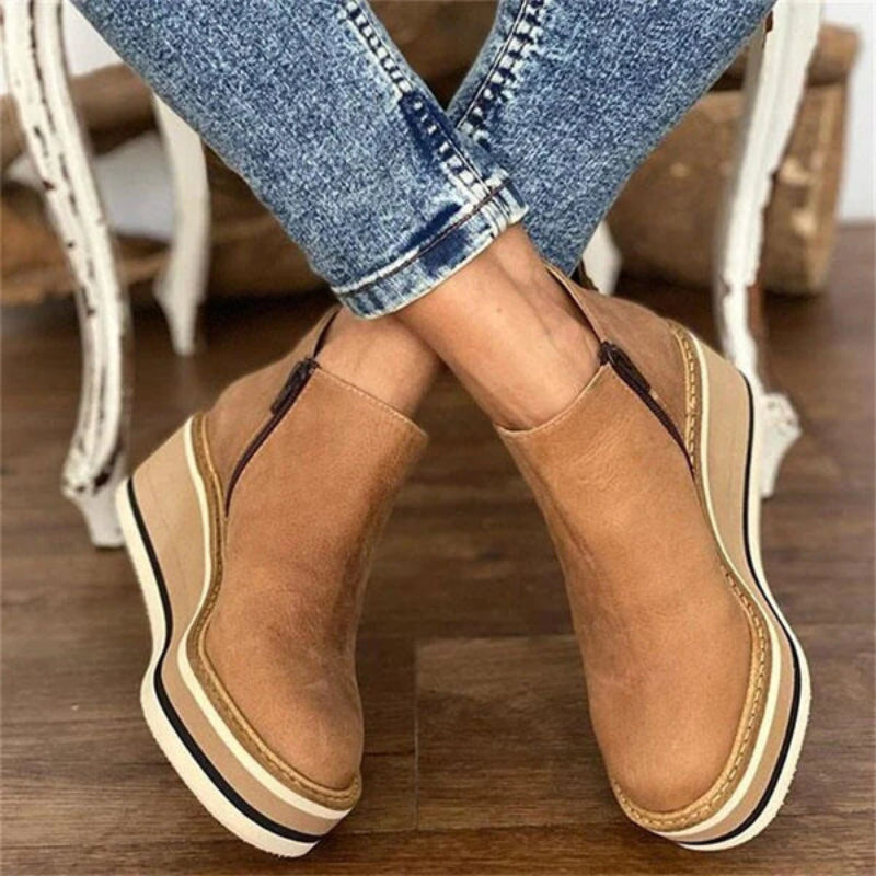 Bottes Cheville à Talons Épais pour Femmes avec Charme Vintage