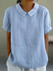 Haut en Coton & Lin Classique Couleur Unie Confort Naturel avec Style Sans Effort