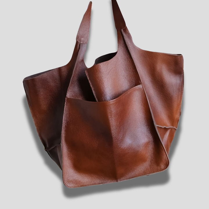 Sac à épaule en cuir vintage surdimensionné pour femmes – Style intemporel rencontre fonctionnalité quotidienne