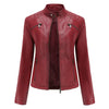Veste Femme en Cuir Synthétique Style Biker Classique